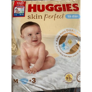 Mẫu mới tặng thêm 3 miếng - tã dán huggies m76 skin perfect cho bé từ 6-11kg - date mới