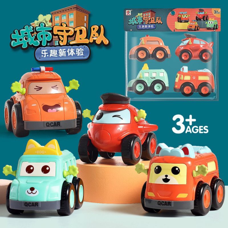 Combo 4 xe Poly chạy đà dễ thương cho bé