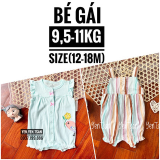 Size 12-18m Body đùi cotton xuất dư cho bé gái, body đùi carter, body đùi geo, romper đùi