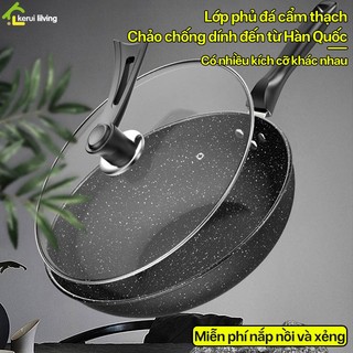Chảo lòng sâu chống dính cao cấp AISHA toả nhiệt nhanh, đều dùng được cho bếp gas, từ tặng kèm nắp