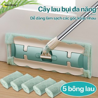 Cây lau nhà lau khô và ướt NAGO đầu xoay 360 độ kèm bông lau,cây lau nhà điều chỉnh được độ dài