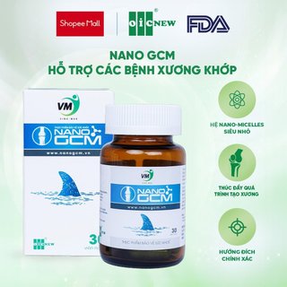 OICNew Nano Glucosamine GCM giúp giảm nguy cơ thoái hóa khớp, hộp 30 viên