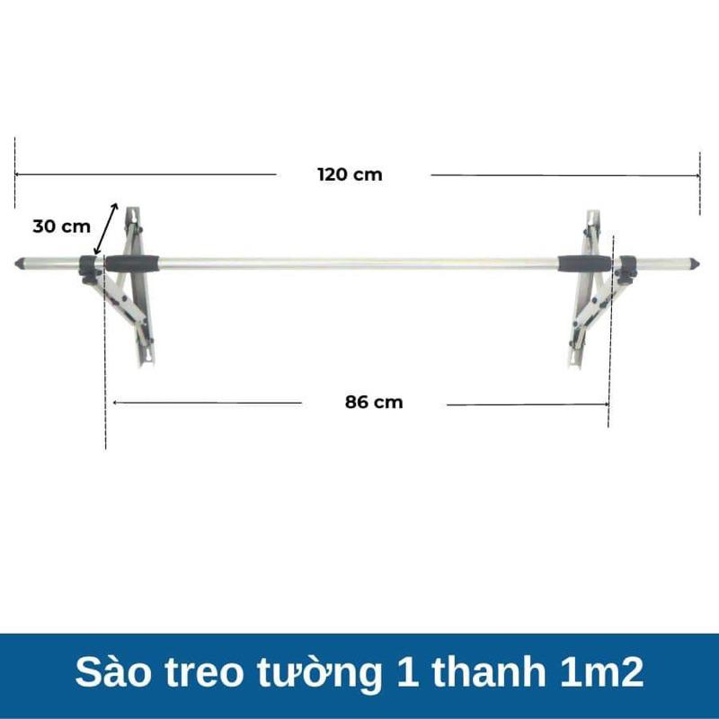 Sào phơi đồ/ Sào treo tường/ Giàn phơi thông minh Inox 1m2, 1m5