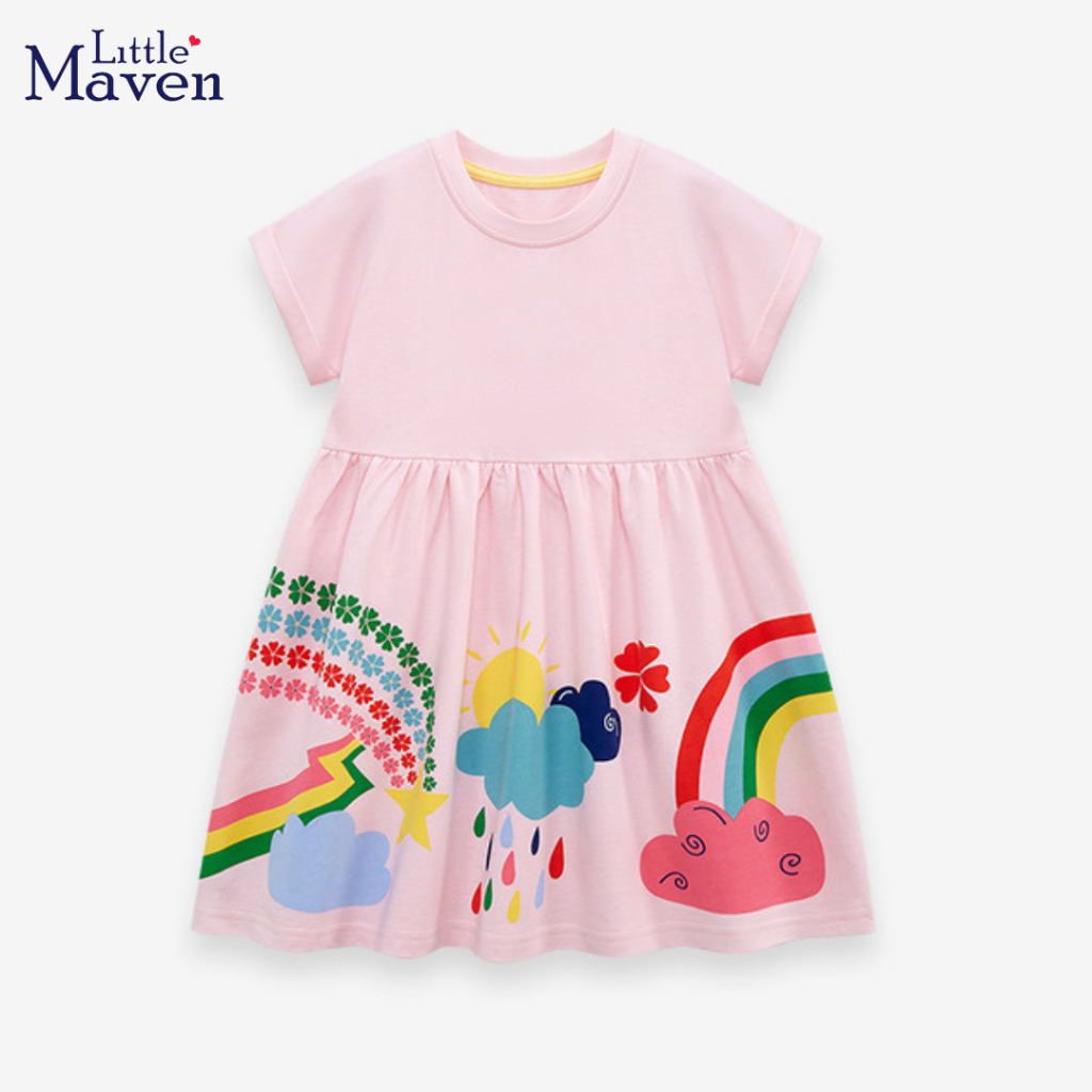 BST váy hè đáng yêu cho bé gái Little Maven thời trang trẻ em từ 2-7 tuổi