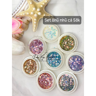 Nhũ vảy cá- nhũ kim tuyến. set 8 hũ