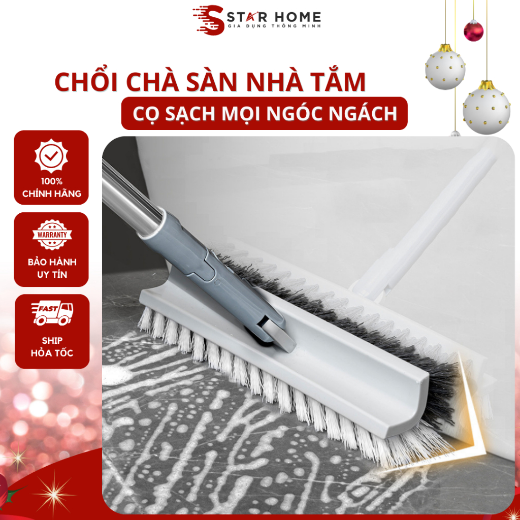 Cây Chổi Chà Sàn Nhà Tắm Thông Minh Bản Nâng Cấp 2 Trong 1, Cọ Góc Tường Đầu Xoay 180 Độ Linh Hoạt