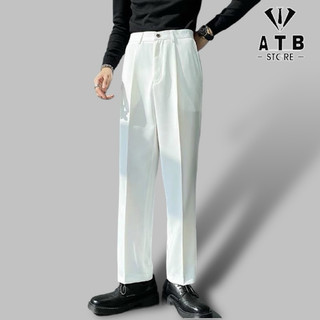 Quần Âu Nam Baggy Trắng , Kem , Đen Dáng Suông  Hàn Quốc Giá Buôn ATB Shop