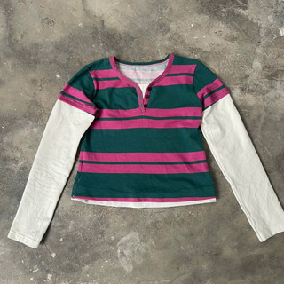 Áo ERRORIST Striped Pink-Green Tee thun sọc hồng/xanh lá