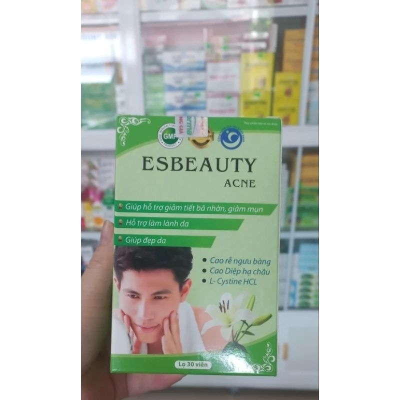 TPBVSK Viên uống giảm mụn Esbeauty Acne Nam và Nữ thải độc, ngừa thâm và điều tiết bã nhờn