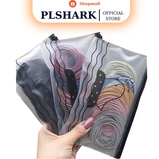 Set 100 Dây chun buộc tóc có túi zip tiện lợi PLSHARK