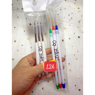 Cọ nét bộ 3 cây size 1-2-3mm làm móng