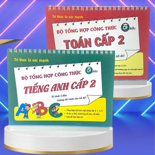 Sách - combo bộ lịch công thức toán học, tiếng anh cấp 2, tổng hợp kiến thức dành cho học sinh cấp 2
