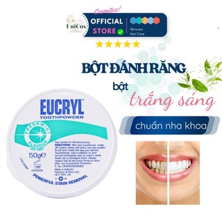 Bột Đánh Răng Eucryl Tẩy Vết ố Vàng Và Mảng Bám - Bột Trắng Răng Tẩy Trắng Răng - Bột Trắng Răng Giúp Răng Chắc Khoẻ 62g
