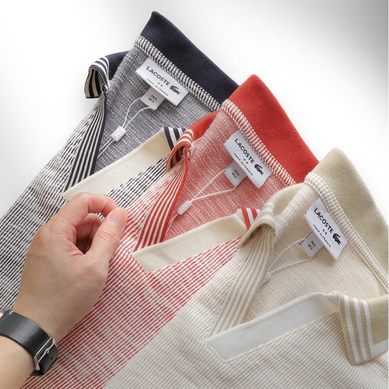 Áo thun Polo nam cổ bẻ phối viền vải Cotton dệt kim chính phẩm xuất khẩu - LC300
