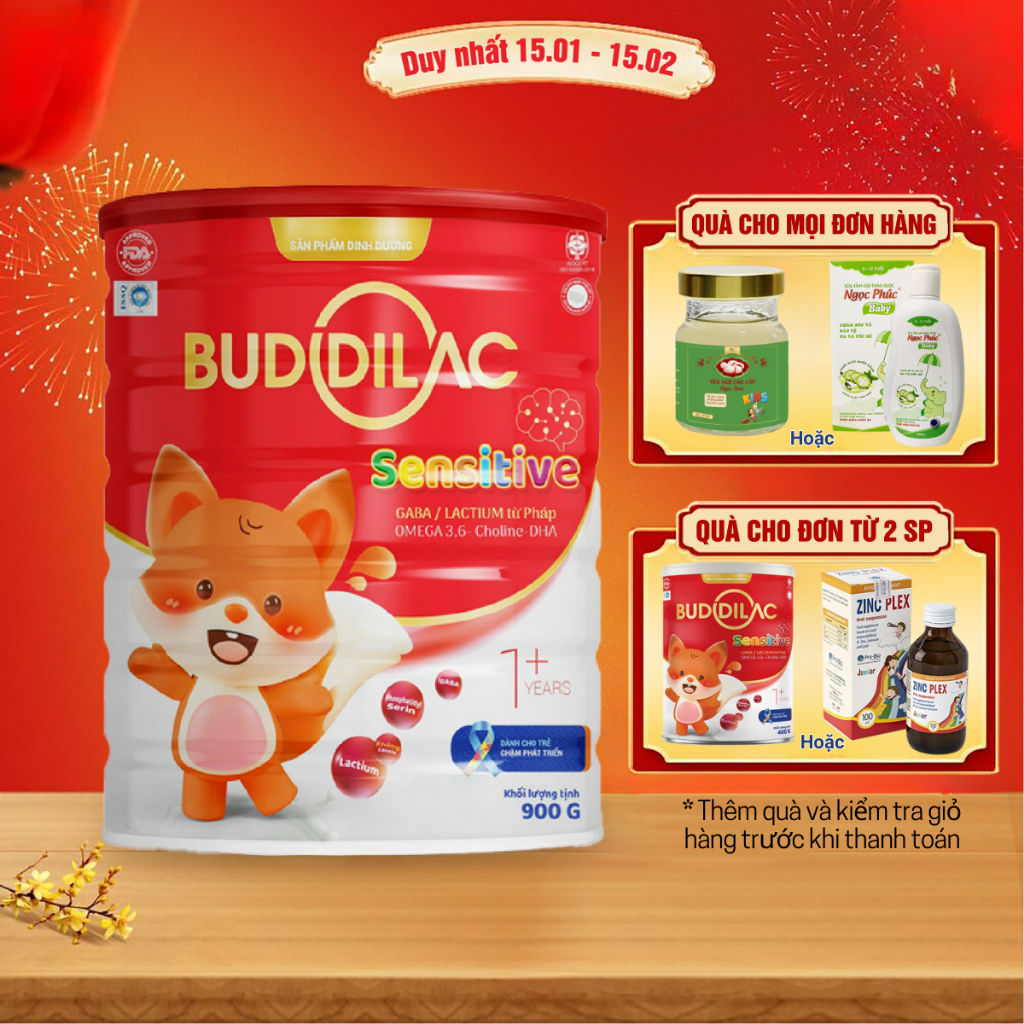 Sữa Bột Buddilac Sensitive Cho Bé Chậm, Rối Loạn Phát Triển, Trẻ Tự Kỷ - Lon 400/900gr