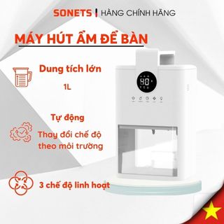 Máy hút ẩm thông minh mini để bàn máy hút ẩm không khí tự động điều chỉnh chế độ hút ẩm cao cấp 3 chế độ dung tích 1l