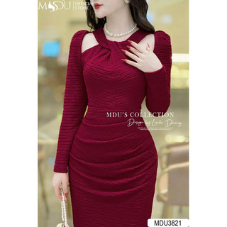 Váy thiết kế thanh lịch chất xốp nhăn mềm mịn , co giãn nhẹ , sang chảnh