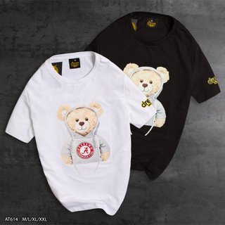 Áo thun tay ngắn cotton 4 chiều co giãn D.REW in hình gấu (AT614)- thời trang nam vnxk 101