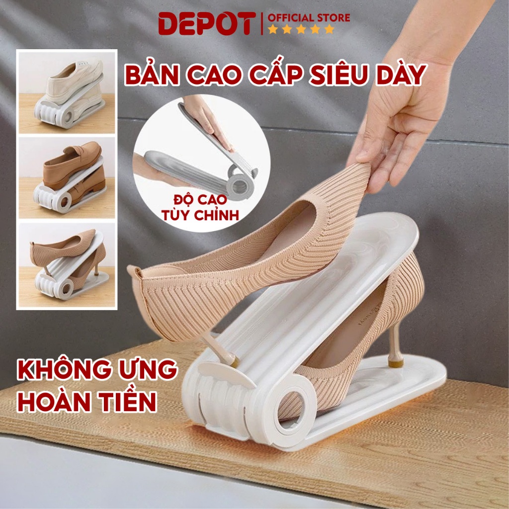 Khay đựng giày thông minh CAO CẤP SIÊU DÀY, đế để giày dép 4 nấc điều chỉnh tiết kiệm không gian bền tiện lợi