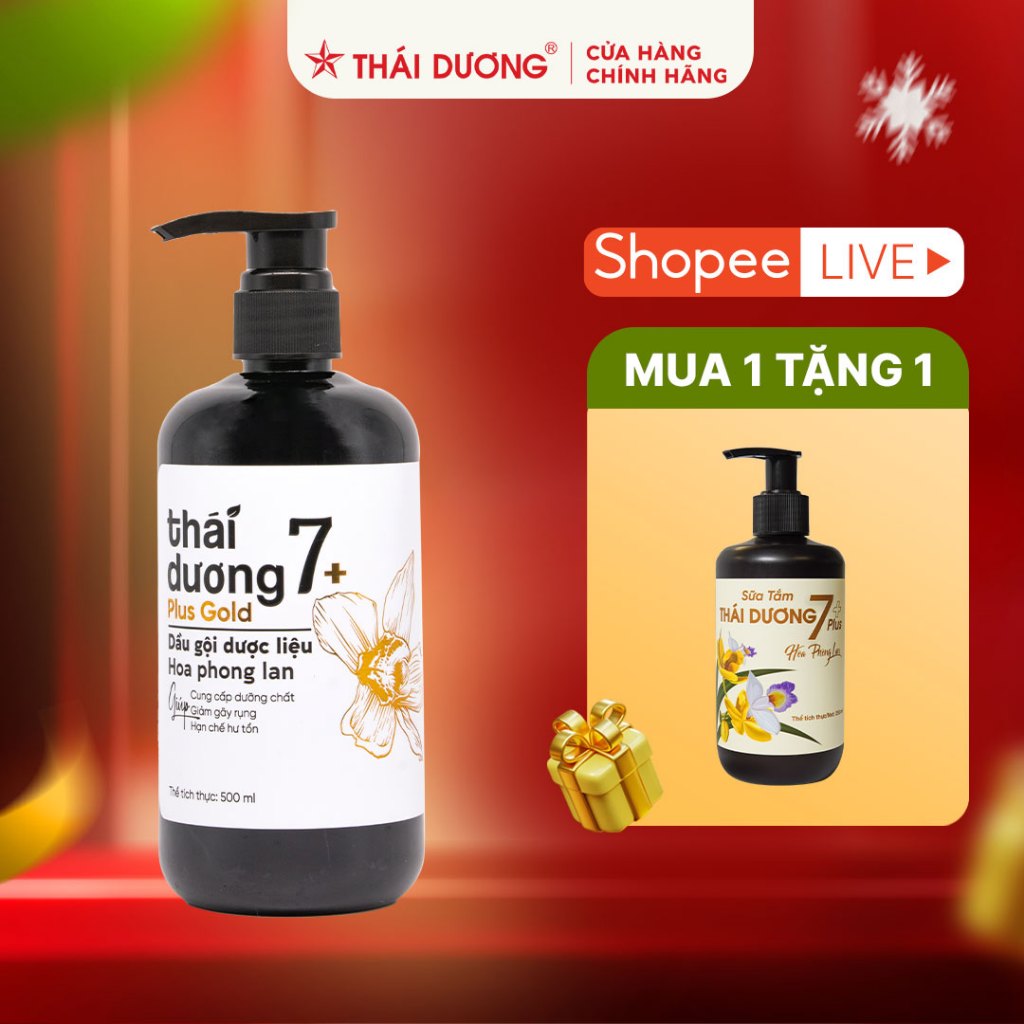 COMBO Dầu gội Thái Dương 7 Plus GOLD 500ml TẶNG Sữa tắm Thái Dương 7 Plus 250 ml