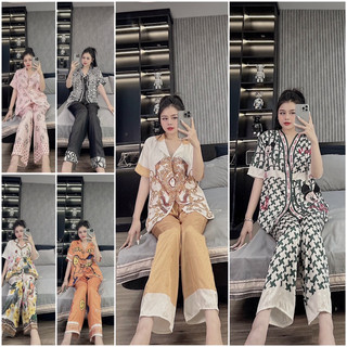 Set Đồ bộ Pijama - Bộ lụa xước mặc nhà tay ngắn hàng SAM cao cấp