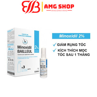 Xịt mọc tóc Minoxidil Bailleul 2%-NHẬP TRỰC TIẾP PHÁP-NGĂN RỤNG TÓC, KÍCH THÍCH MỌC TÓC [Hộp 3 lọ 60ml]-HSD 2025, 2026