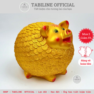 [Mua 120k tặng 2 heo] Heo đất ống tiết kiệm tiền nhím đồng tiền vàng đồng size to LD30 - TABILINE