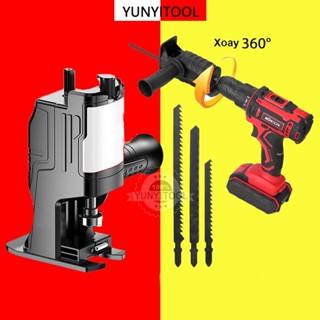 YUNYITOOL bộ chuyển đổi máy khoan thành máy cưa,Lưỡi Cưa Lọng Cắt Gỗ Kim Loại Nhựa (Tiếp nhiên liệu tự động)