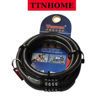 Khoá xe đạp dây xoắn 4 số khóa dây xe đạp thể thao