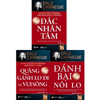 Sách - combo đắc nhân tâm + quẳng gánh lo đi và vui sống + đánh bại nỗi lo