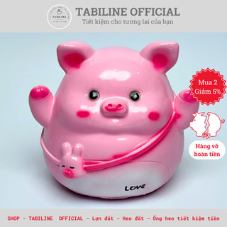 Lợn đất heo đất ống heo tiết kiệm tiền TABILINE Gấu LOVE đeo túi chéo size to siêu đáng yêu LD39