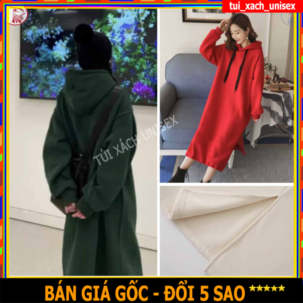 Áo Hoodie nam nữ SIÊU TO KHỔNG LỒ 6 màu thoái mái fom rộng đầm dài sẽ tè có nón hai lớp chất nỉ pe đến 100kg