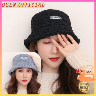 Mũ bucket lông cừu quảng châu nón tai bèo retro phong cách hàn quốc giữ ấm thu đông form unisex nam nữ