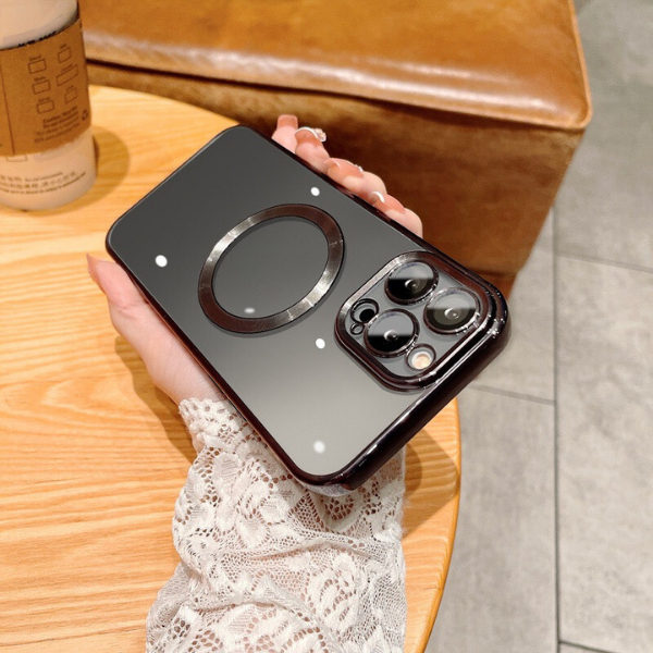 [11 12 13 ] Ốp Điện Thoại từ tính Silicon Trong Suốt KOLEAD P41 Có viền và Vòng Kim Loại Sang Trọng 14 15 Pro Max plus | BigBuy360 - bigbuy360.vn