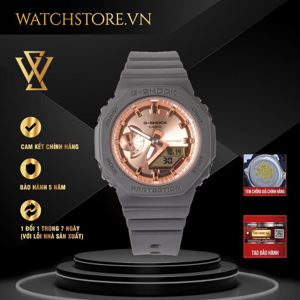 Đồng Hồ Điện Tử Casio G-Shock WATCHSTORE GMA-S2100MD-1ADR Thiết Kế Mặt Kính Khoáng 43.5mm, Vỏ Và Dây Màu Trắng Năng Động