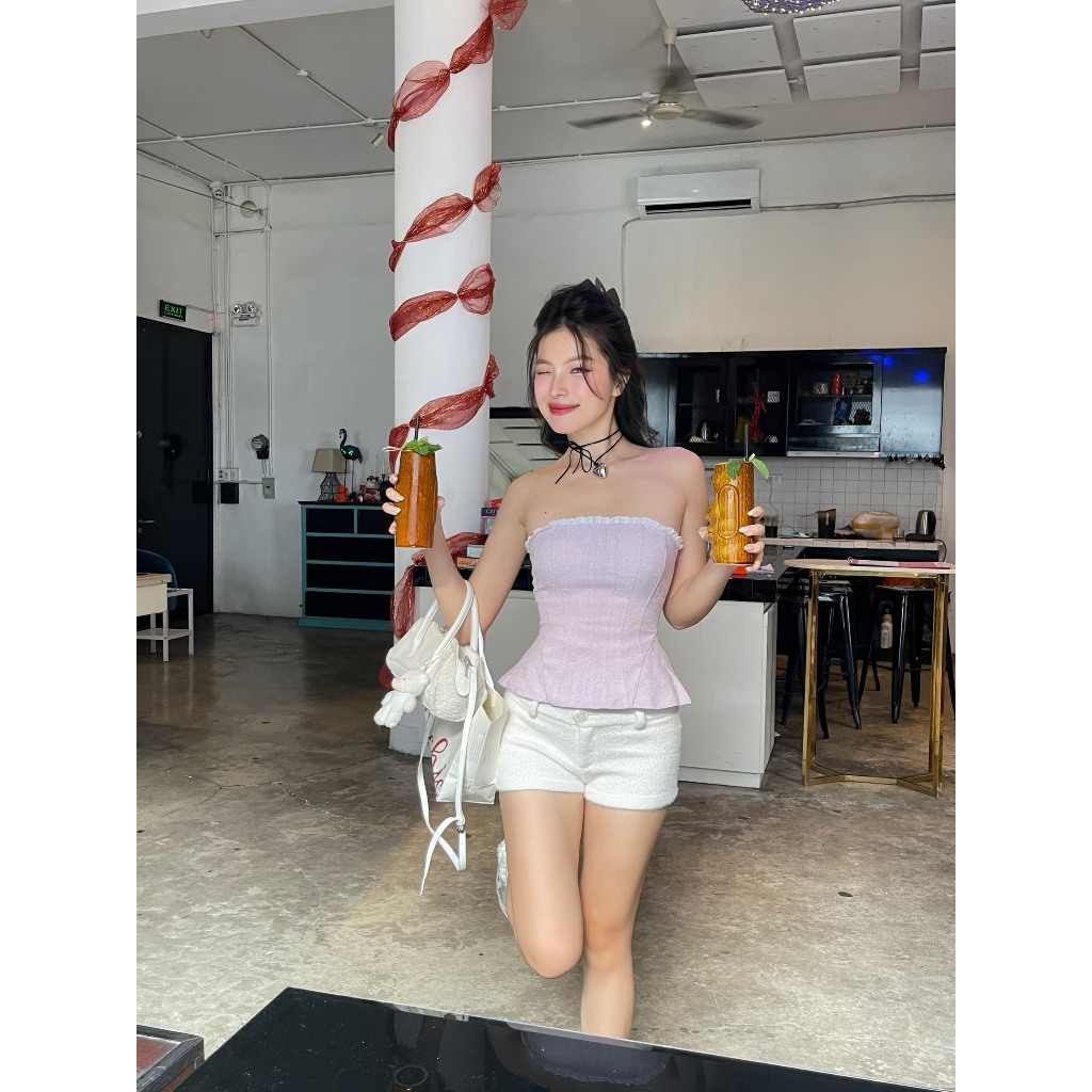 ÂME.STUDIO | Áo Croset Phối Bèo Xòe - Violet Top