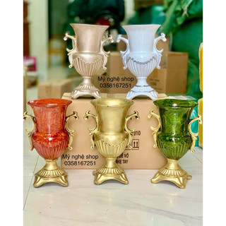 Bình hoa composite, decor, trang trí, quà tặng sinh nhật, tân gia, bình hoa giả, cao cấp mã cúp 21
