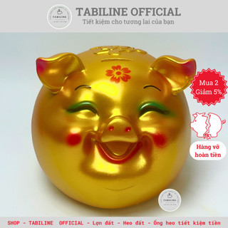 Lợn đất heo đất ống heo tiết kiệm tiền TABILINE Híp hàn quốc vàng đồng vip LD70