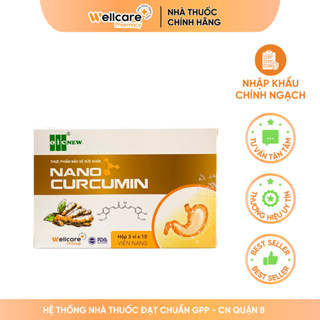 Viên uống Nano Curcumin Wellcare [Chính Hãng] -  3 vỉ x 10 viên giúp giảm triệu chứng đau dạ dày - tá tràng,làm đẹp da