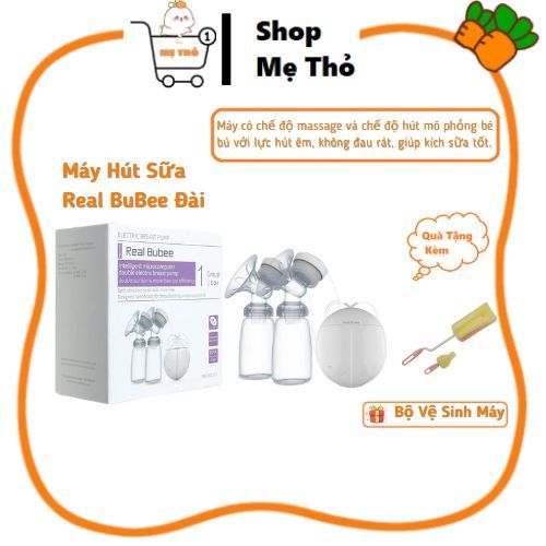 Máy hút sữa điện đôi Real Bubee ( Có chế độ massa kích sữa,điều chỉnh tăng giảm áp lực)