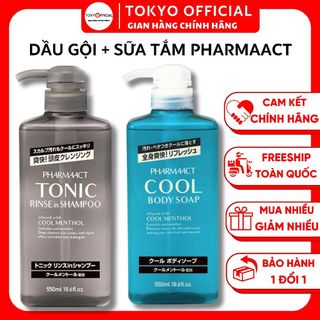  Dầu Gội Bạc Hà Mát Lạnh Cho Nam 550ml Nội Địa Nhật Pharmaact Tonic Sữa Tắm Cool | Tokyo Official 