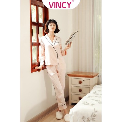 Bộ Đồ Satin Dài Nữ Vincy BSD034W01