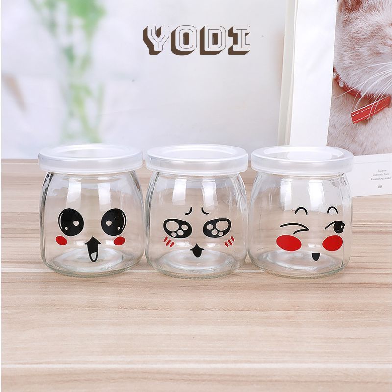 Set 12 hủ sữa chua, combo 12 hủ làm sữa chua thủy tinh kèm nắp đậy tiện lợi