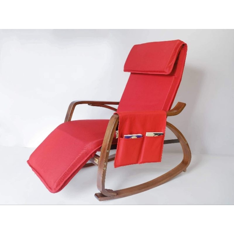 Ghế thư giãn | POANG ROCKING CHAIR | plywood óc chó/bạch dương | đỏ | R67xS162xC86 cm