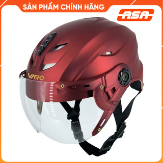 Mũ Bảo Hiểm nửa đầu có kính A760K - đỏ đô - ASA HELMETS