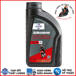 Nhớt xe ga Fuchs Silkolene Scoot 5w40 tổng hợp 1L - Nhập khẩu Đức