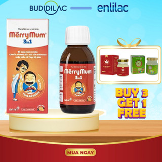 Siro MerryMum 3 in 1 Giúp trẻ ăn ngon miệng, tăng sức đề kháng - hộp 20 gói x 5ml