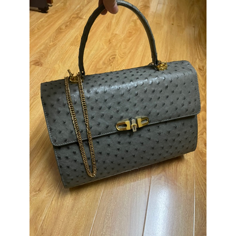 Túi nữ 32x22x12 da điểu thật 2hand