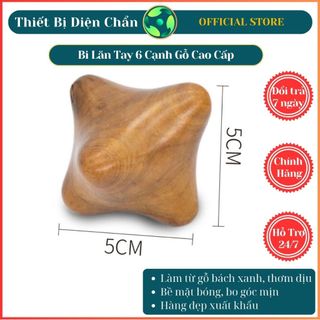 Quả lăn mát xa tay bằng gỗ 6 cạnh dụng cụ ấn huyệt gỗ bách xanh