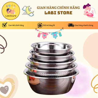 Set chậu rổ tô 5 chi tiết inox - siêu tiện lợi